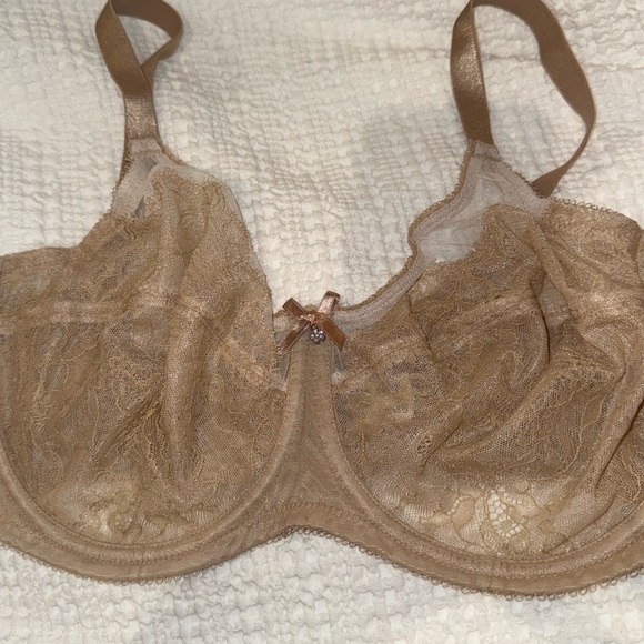 Wacoal Retro Chic 40D Full Coverage Chantilly Lace in Toast unlined underwire - Picture 6 of 15